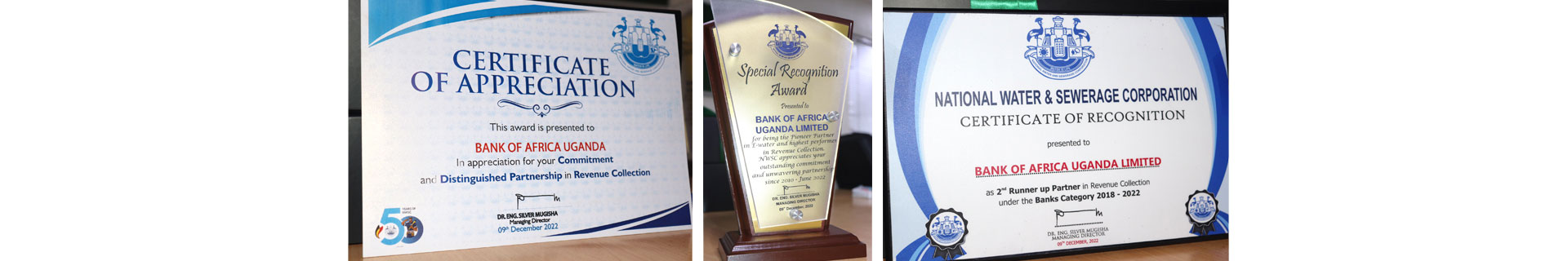 BOA-UGANDA honorée par la société NWSC